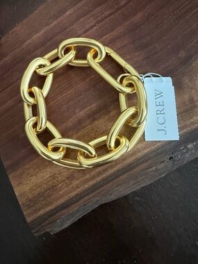 J. Crew Polished Gold Oversized Link Bracelet